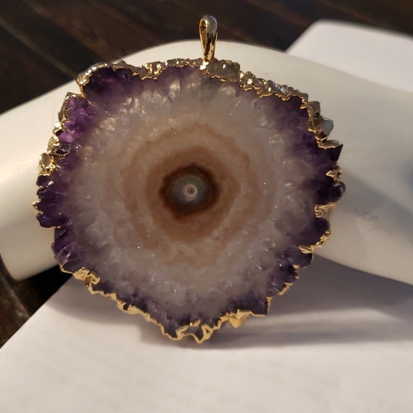 Jewelry - Vintage Gold Plated Amethyst Charm from Kuwait
